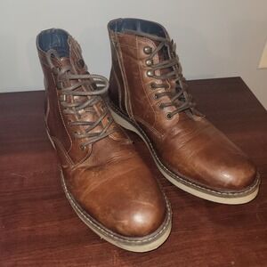 Crown Vintage Leather Men's Side Zipper Dress Boot Size 9 Brown